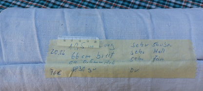 Leinenballen mit Etikett (Beschreibung)