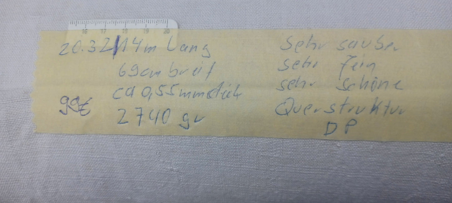 Leinenballen mit Etikett (Beschreibung)