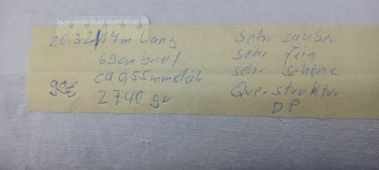Leinenballen mit Etikett (Beschreibung)