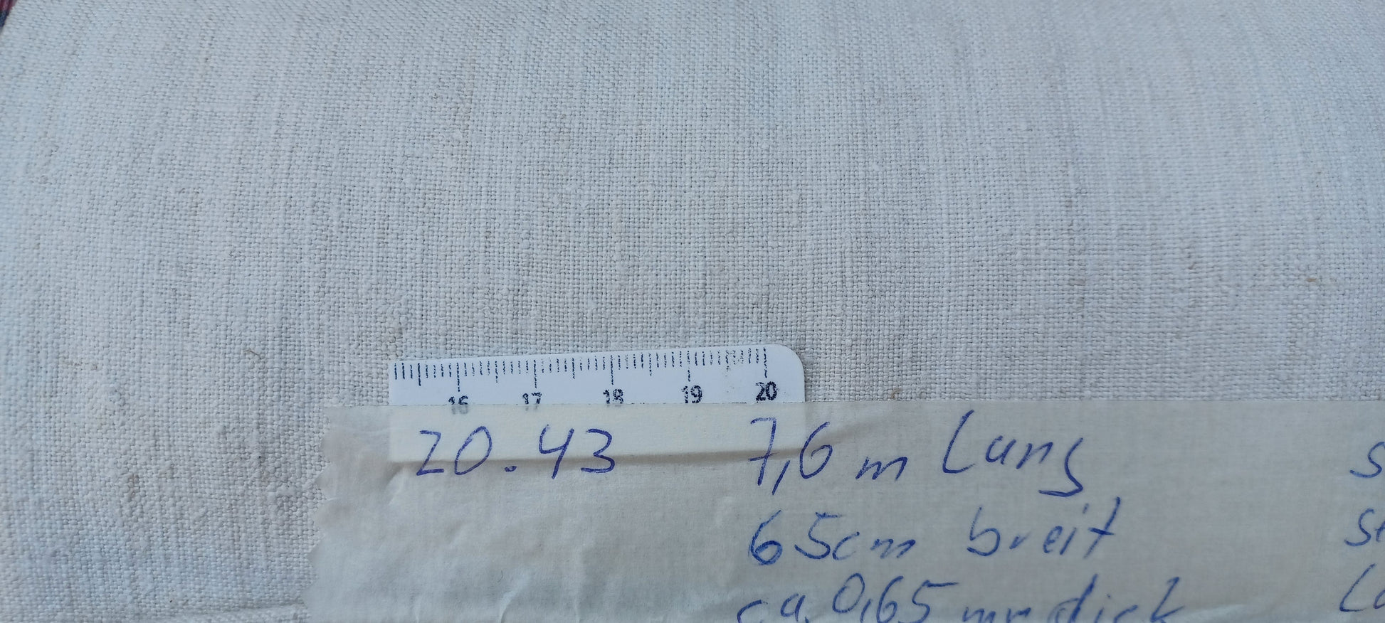 Leinenballen mit Millimeterskala 16 Fäden auf ein cm.