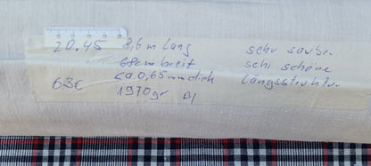 Leinenballen mit Etikett (Beschreibung)