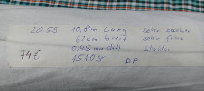 Leinenballen mit Etikett (Beschreibung)