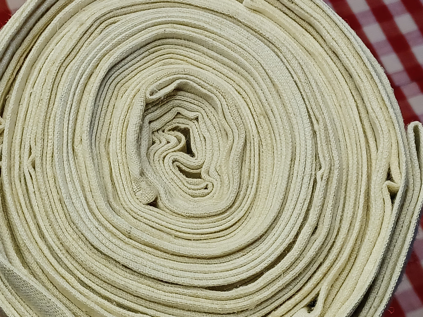 Leinenballen Ansicht gerollte Außenseite