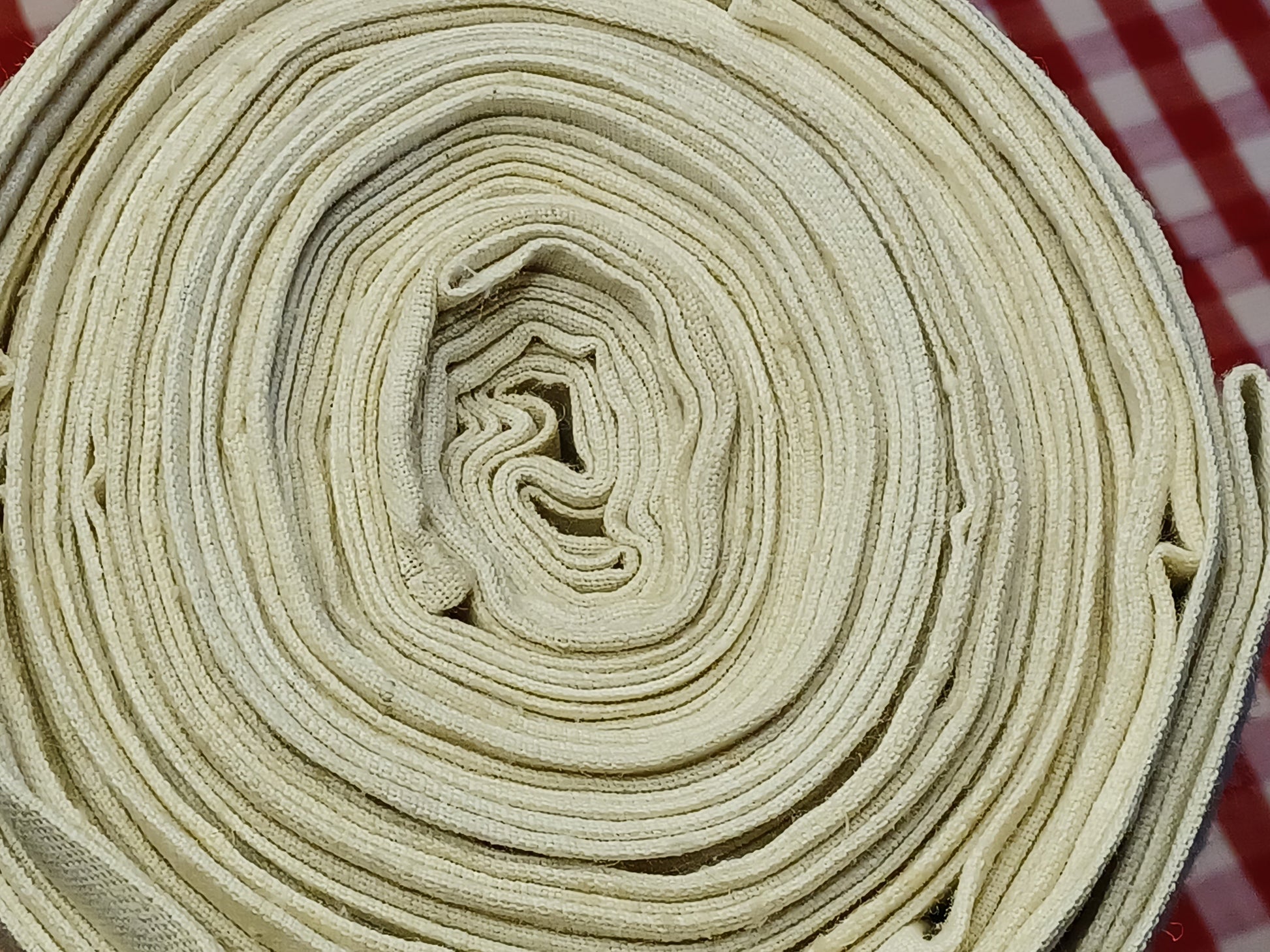 Leinenballen Ansicht gerollte Außenseite