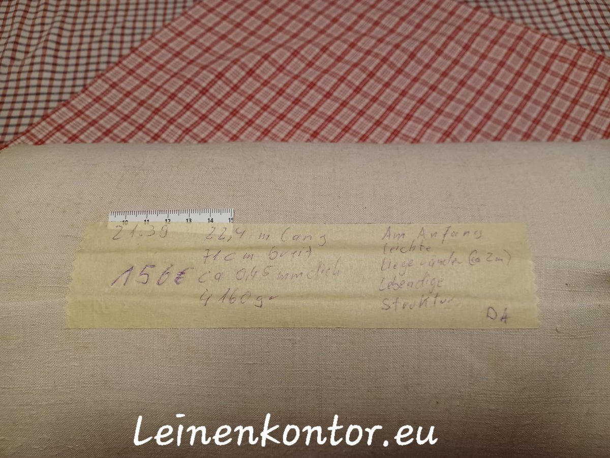 Leinenballen mit Etikett (Beschreibung)
