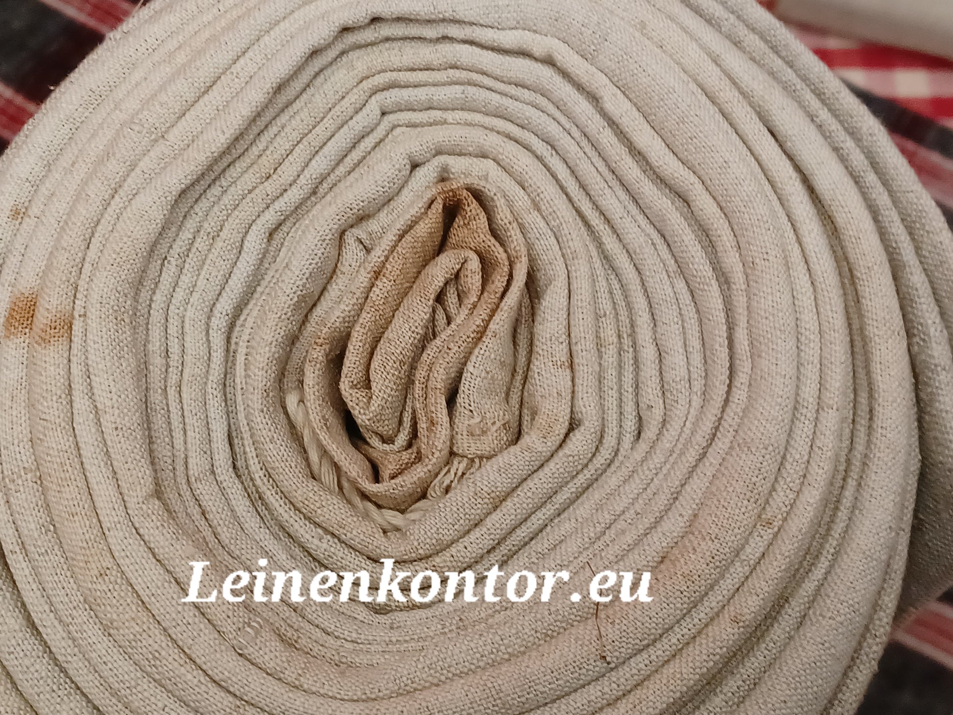 Leinenballen Ansicht gerollte Außenseite