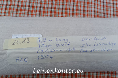Leinenballen mit Etikett (Beschreibung)