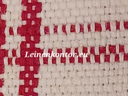 Bauernleinen, Handtuchleinen mit roten Streifen