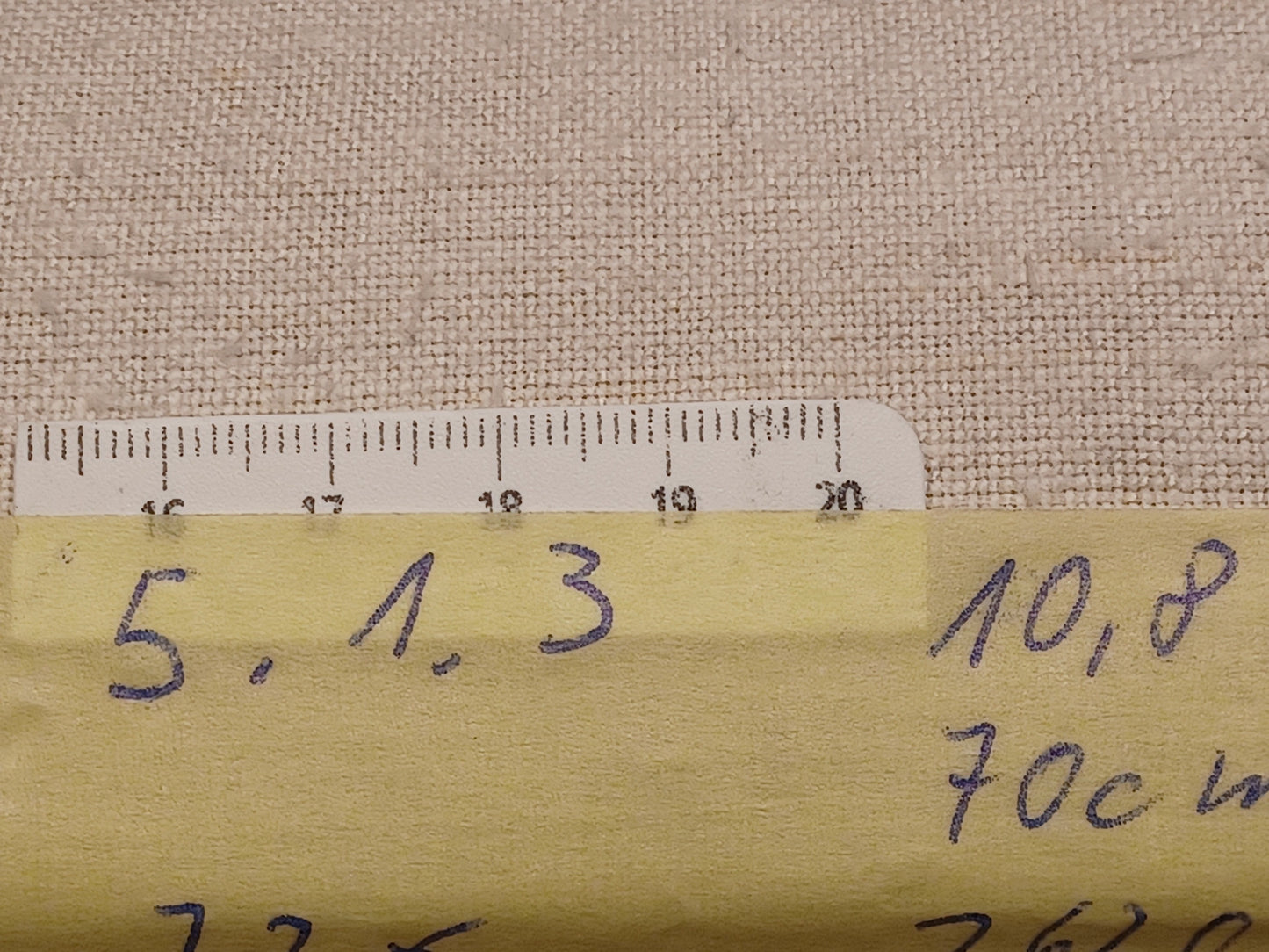 Leinenballen mit Millimeterskala 15 Fäden auf ein cm.
